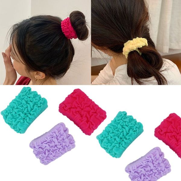 

3pcs/pack korean women girls scrunhies elastic hair bands rope sweet candy color wrinkled ruched bubble ponytail holder