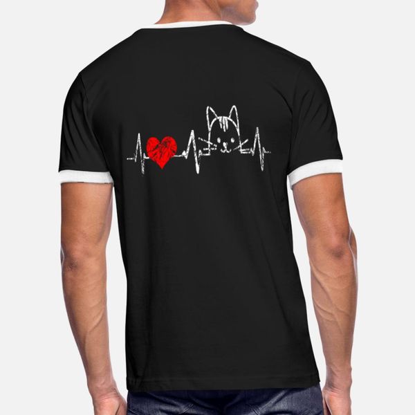 

heartbeat dear cat puss heart gift t shirt men character short sleeve s-xxxl standard loose humor spring autumn unique shirt