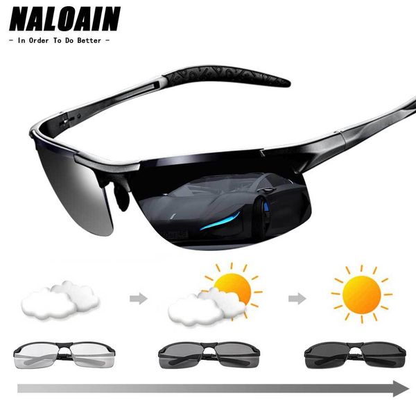 

naloain pchromic sunglasses polarized lens uv400 aluminium magnesium frame driving goggles for men fishing t200619, White;black