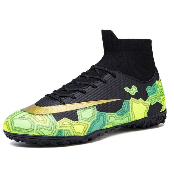 

outdoor sports football training boots tf/fg soccer cleats shoes youth turf hard court soccer shoes men women sneakers, Black