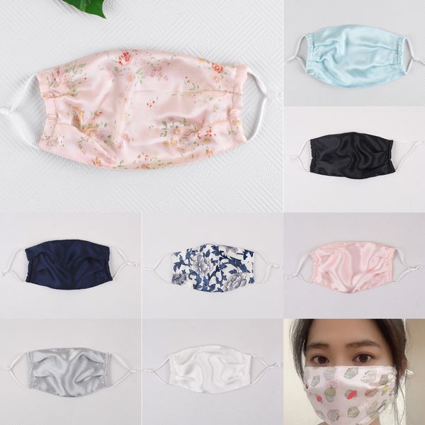 

маска для печати лицо мода цветочные шелковый пыле вс-резистентные маски лета женщин тонкий рот 1ii61