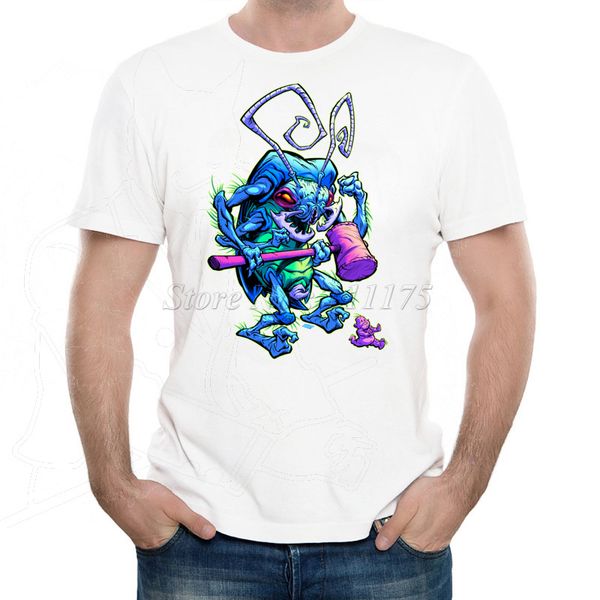 

new arrivals 2019 men's funny monster with hammer design t shirt cool summer short sleeve tee