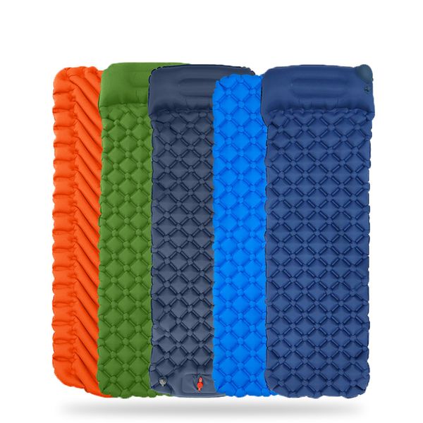 

outdoor mat camp inflatable sleeping mat self inflated sleeping pad inflatable air cushion camping with pillow air mattress