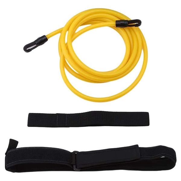 

adjustable swim training resistance elastic belt swimming exerciser safety rope latex tubes