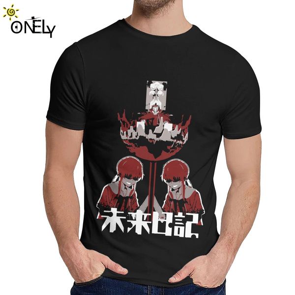 

мужская футболка gasai юно аним манга future dairy японского comic великого уникальный дизайн вокруг шея мультфильм печати футболочки