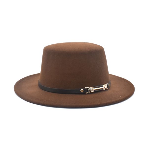 

2020 winter and autumn imitation wool ladies men's and women's fedora hats bowler hats jazz p9, Blue;gray