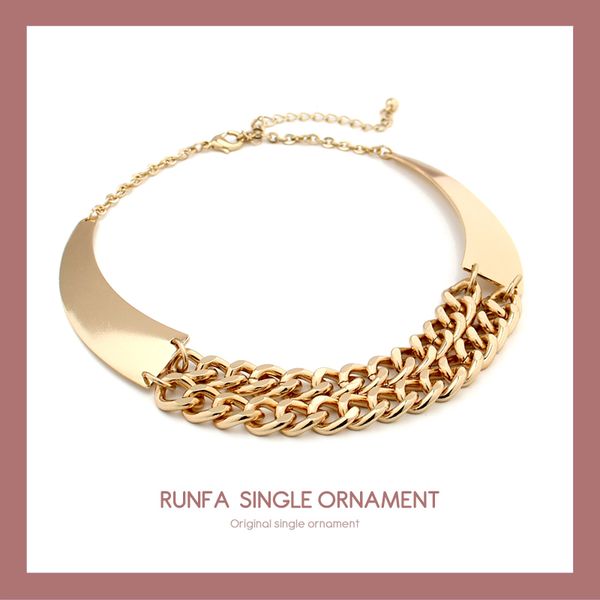 

chains fxm luxury punk rock link chain choker necklaces for women femme party cubic zircon cz vintage bohemian fashion jewelry, Silver