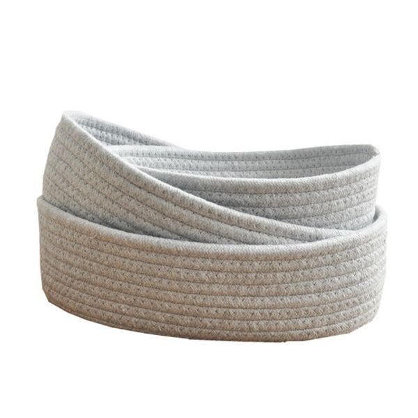 

woven basket hamper laundry storage handmade knitting sundries soft cotton blend