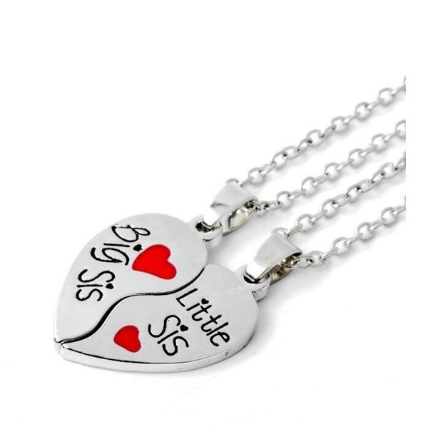 

sis inspired friends love sets 20 sister heart gift little broken women believe for jewelry big part 2 necklace pendant sis woynfplnilg, Silver
