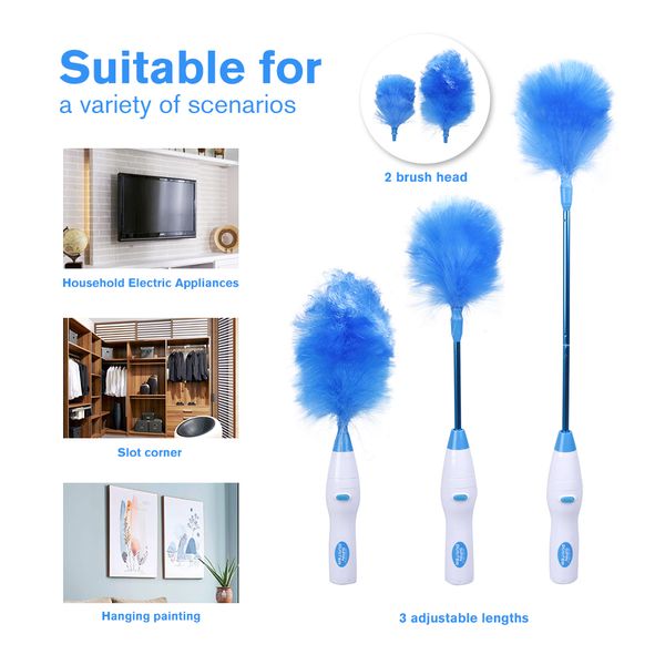 

mom favorite adjustable electric feather duster dirt dust brush vacuum cleaner blinds furniture window bookshelf house cleaning tool brush