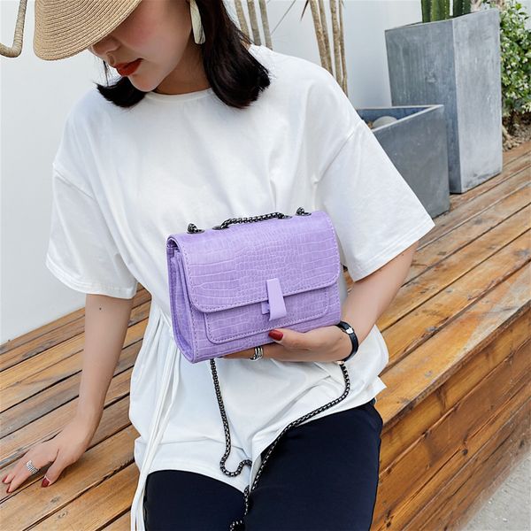 

bags for women 2020 fashion crocodile pu leather square women's chain purses and handbags crossbody bags for women shoulder bag