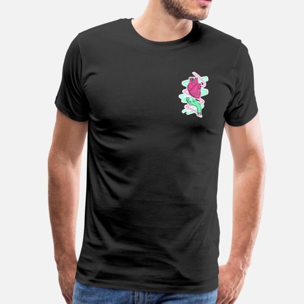 

acid heart t shirt men printed cotton round collar fit graphic comfortable summer style family shirt