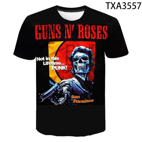 

summer guns n roses punisher boy girl printed cool 3d print shirts anime horror hentai men clothing