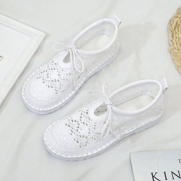 

2020 new flat with single shoes peas flat lazy shoes hole mesh face hollow fisherman women, Black