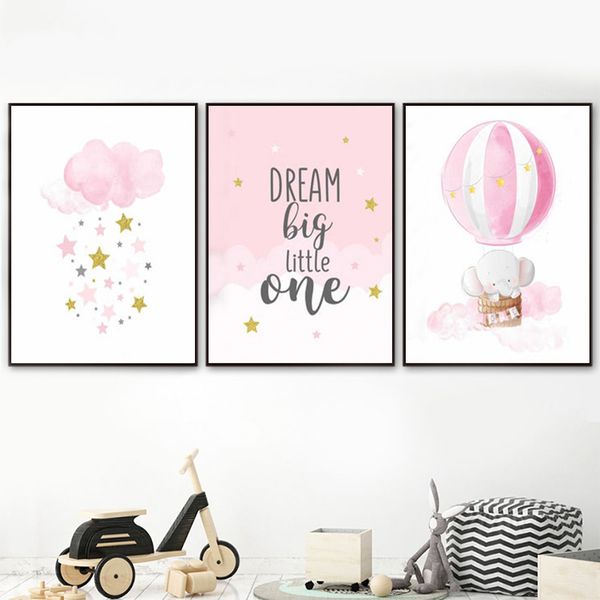 

дети плакат облако шар детские детские wall art холст печати картина котировки art картина nordic kid девушка спальня украшение