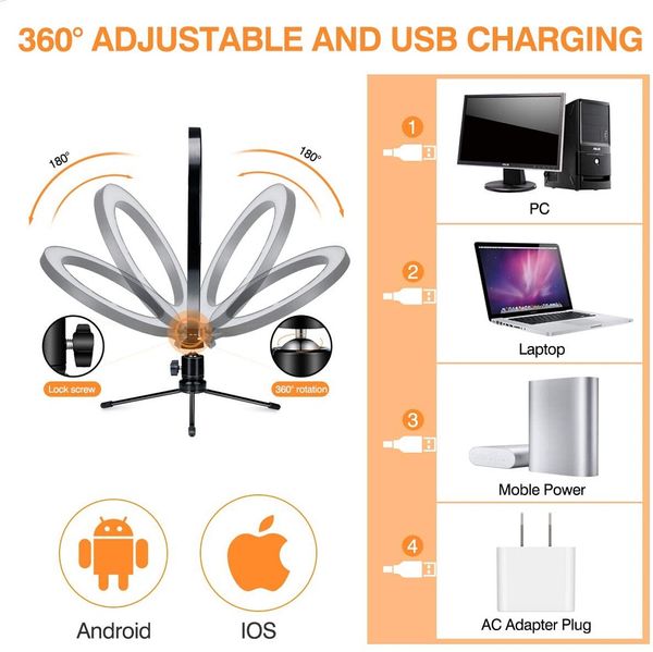 

table led ring light with tripod stand phone holder 10 selfie ring light makeup phone ring lamp for youtube video pgraphy