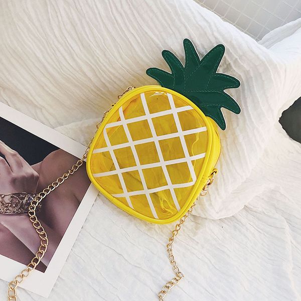 

summer transparent pineapple women's bag mini bag new korean girl's chain messenger shoulder yubai