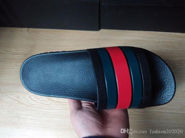 

2019 fashion slide sandals slippers for men women designer beach flip flops slipper size 36-45, Black