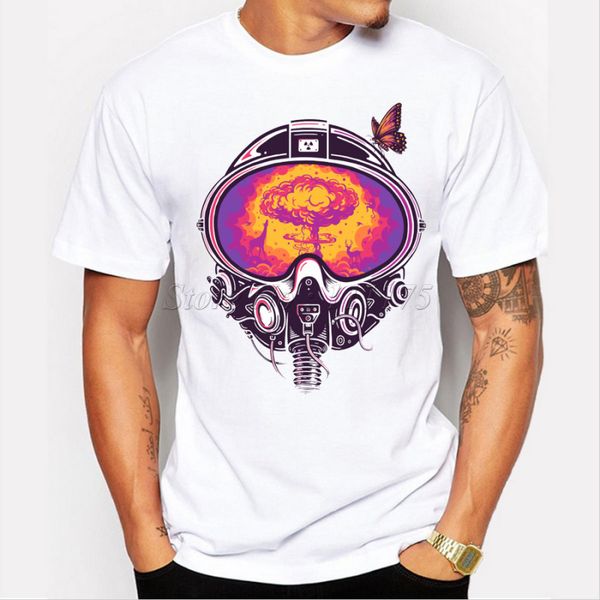 

2019 new arrival men's fashion creative bomb destory design t shirt cool short sleeve hipster tees