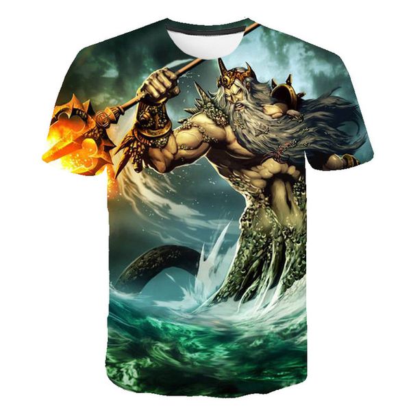 

anime cartoon poseidon cosplay 3d print shirts horror harajuku graphic men clothing