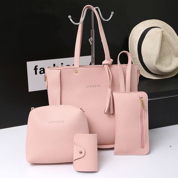 

4pcs woman bag set fashion ladies leather handbag women shoulder tote purse satchel messenger bag big tassels crossbody bags