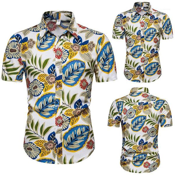 

neck short sleeve shirts holiday style mens shirts 20ss mens designer shirts fashion hawaii floral printed lapel, White;black