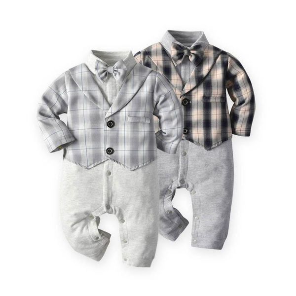 Neue 2020 herbst winter babyspielanzug gentleman jungen strampler langarm fliege neugeborenen overall baby jungen kleidung großhandel