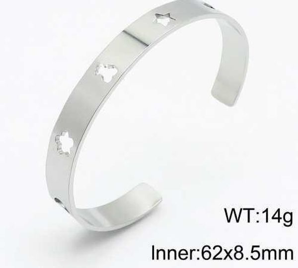 

fashion women men silver color rose gold stainless steel animal bear hollow bangles bracelets pulseras82, Black