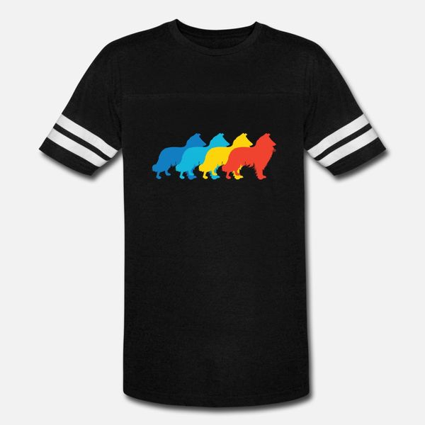 

collie pop art t shirt men print cotton round neck male sunlight comical summer style formal shirt