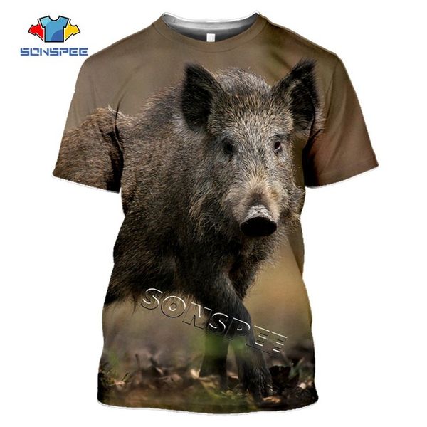 

summer hunting wild boar animals 3d print shirts funny hippie funny men clothing