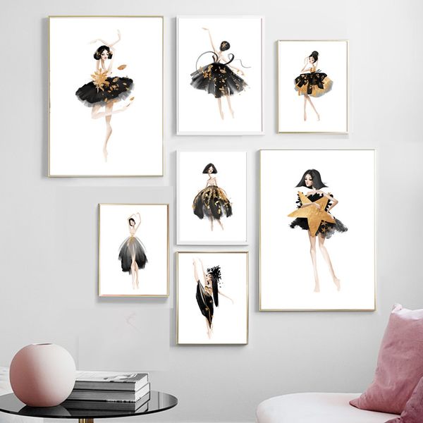 

wall art canvas painting beautiful ballet girl oil painting nordic posters and prints wall pictures for living room salon decor