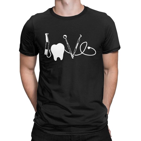 

easily distracted by teeth t shirt for men 100% cotton funny t-shirt crewneck gift for dentist tees short sleeve clothes 4xl 5xl