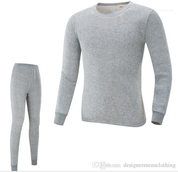 

нижнее белье тощих зимние теплый underwears мужской пижама наборы осень весна o-образный вырез футболки брюки 2pcs пижама костюмов, Black;brown