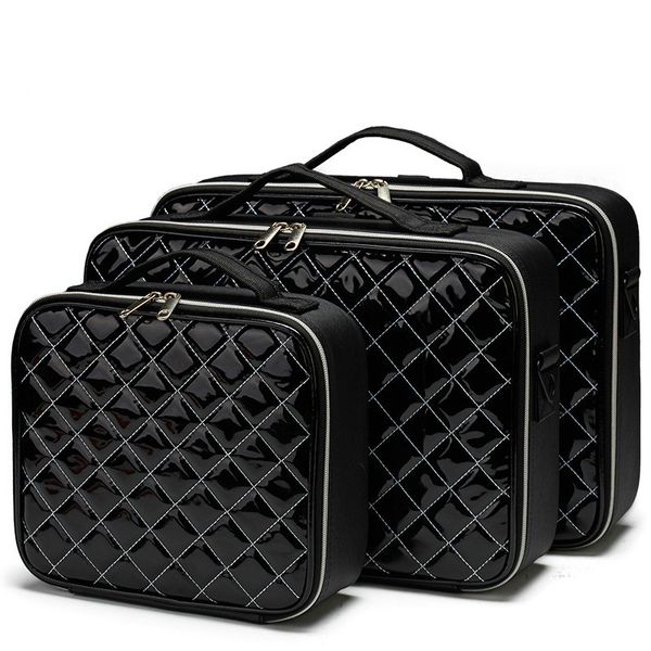 

new professional makeup organizer cosmetic case bolso mujer cosmetic bag pu large capacity storage case multilayer suitcase