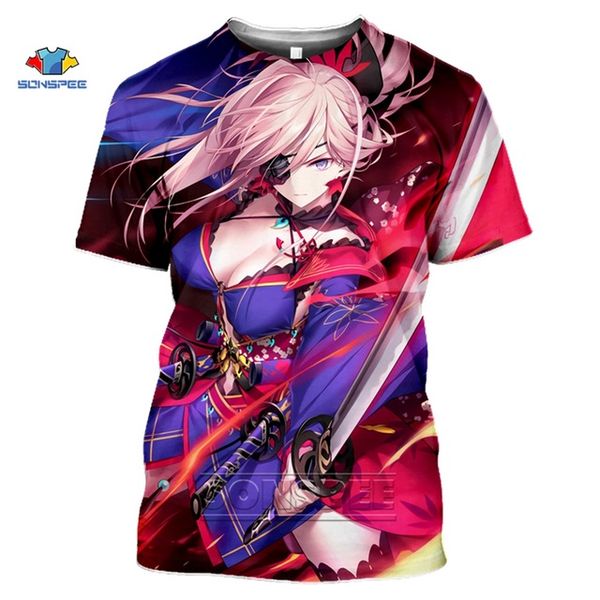 

anime cosplay costume game fate grand order 3d print shirts hippie harajuku oversized men clothing