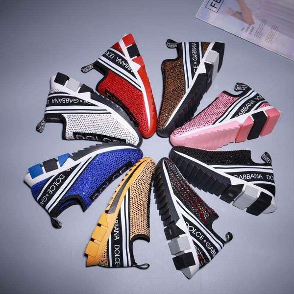 

2020 dg men women embelled platform shoes uomo scarpa couple chaussures colorful sneaker, Black