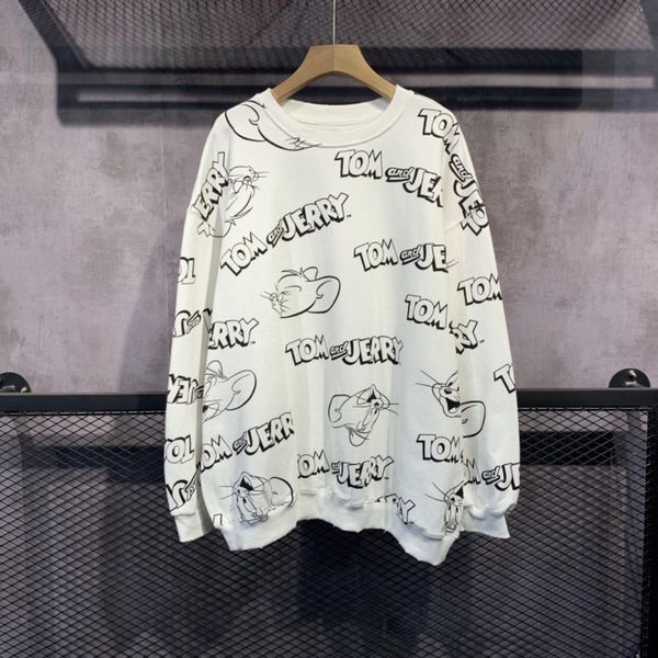 

2020 autumn new korean style full print cartoon sweater women's sweater pullover round neck pullover student autumn clothing all-match, Black