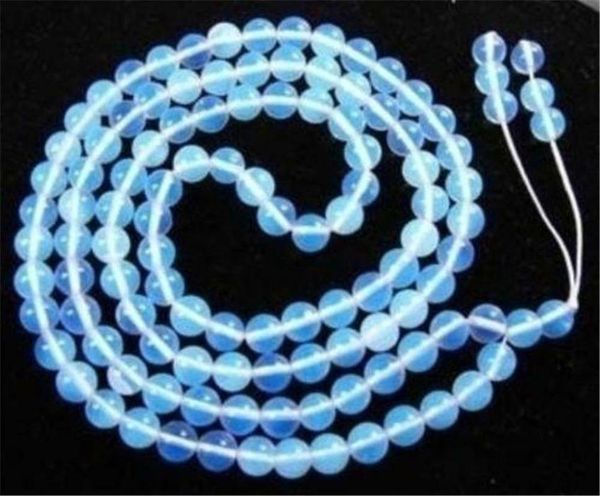 

6mm charming 108 tibet buddhist moonstone prayer beads necklace, Silver