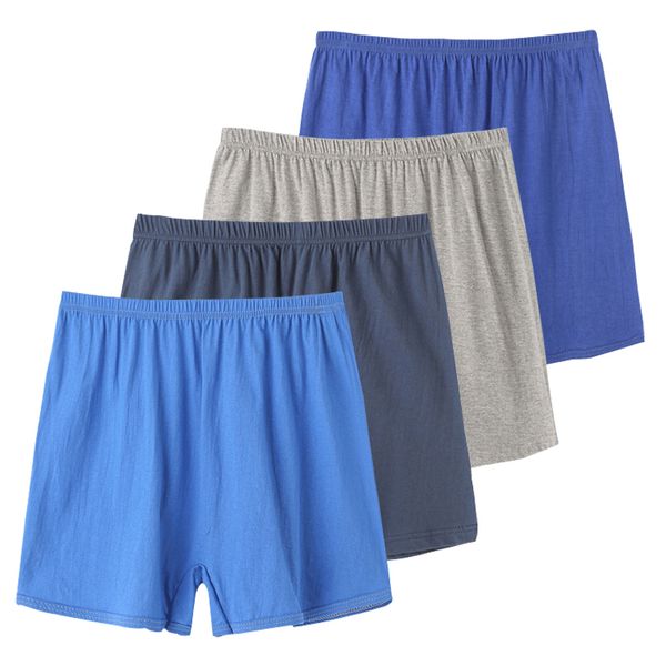

4pcs/lot man's underwear cotton underpants for men solid male panties loose breathable plus size boxer shorts men's underwear, Black;white