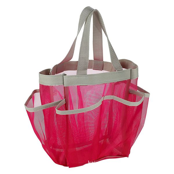 

7 pockets shower bathroom hanging large capacity with handle storage bag travel