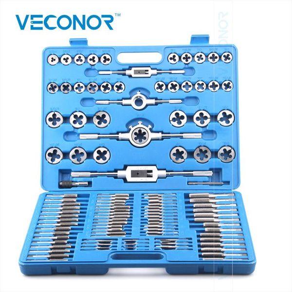 

110pcs tap and die set tapping threading chasing repair tools alloy steel for metalworking screw extracter remover
