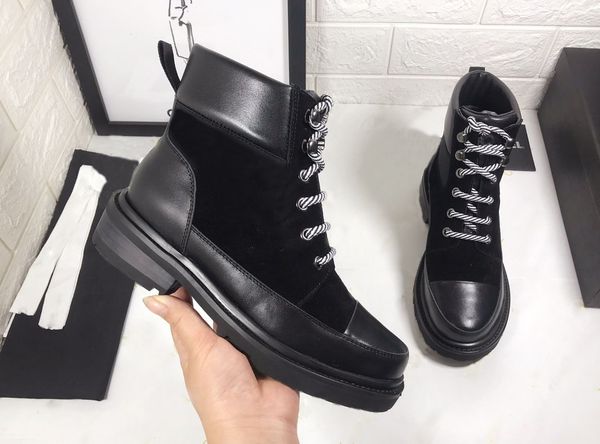 

casual booties in autumn winter women shoes outdoor shoes fashion booties platform shoes martin booties casual boot short boot, Black