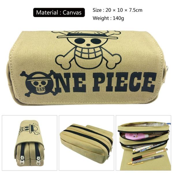 

anime one piece luffy zipper travel cosmetic bag boys girls canvas pencil case student penbag cartoon makeupbag stationery gift