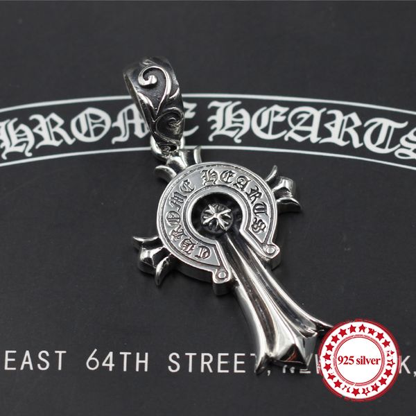 

s925 sterling silver men's pendants personalized classic retro fashion series punk-style hip-hop cross screen send lover gift 2019