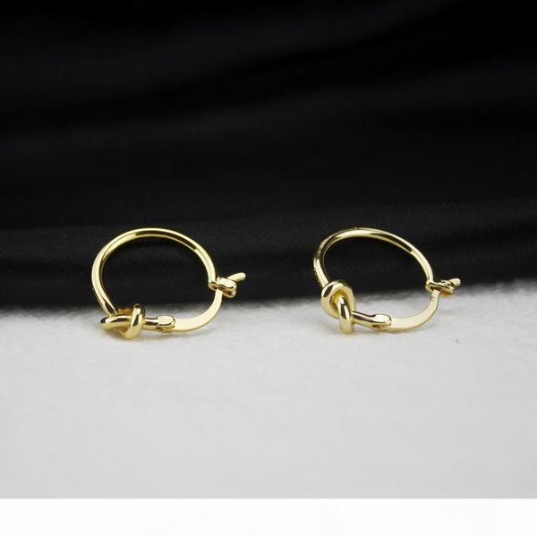 

женщины 18k золото knotted пуссеты серьги для женщин ins горячие t показать ювелирные изделия качества, Golden