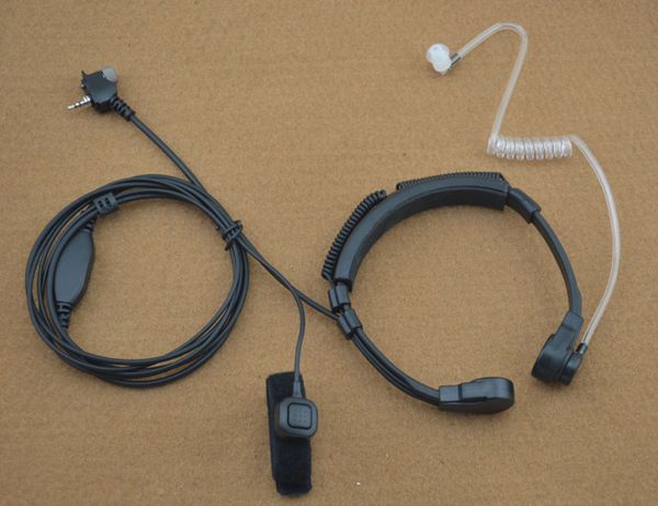 Mittelschweres Kehlkopfmikrofon mit Finger-PTT-Luftschlauch-Ohrhörer-Headset für Motorola MTP850 MTH850 MTH600 MTS850 Tetra