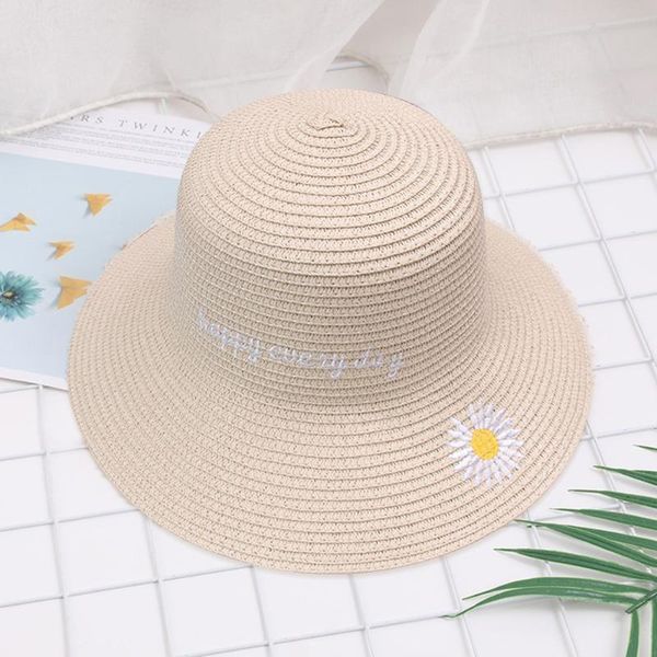 

women straw hats spring summer outdoor travel dome wide large brim hat female sequins flowers beach sun cap, Blue;gray