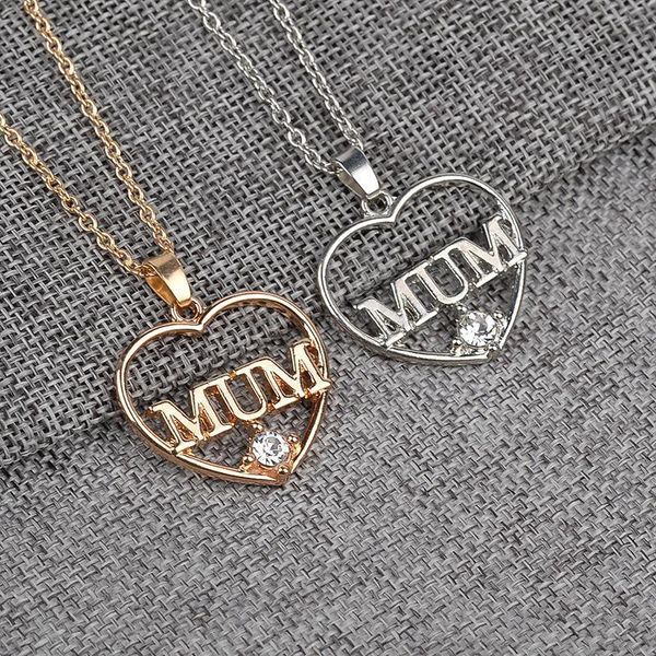 

женщины mum кристалл ожерелья ожерелье сердца лучший друг любовь подвески серебро для золотое сердце whole2019 qwsev, Silver