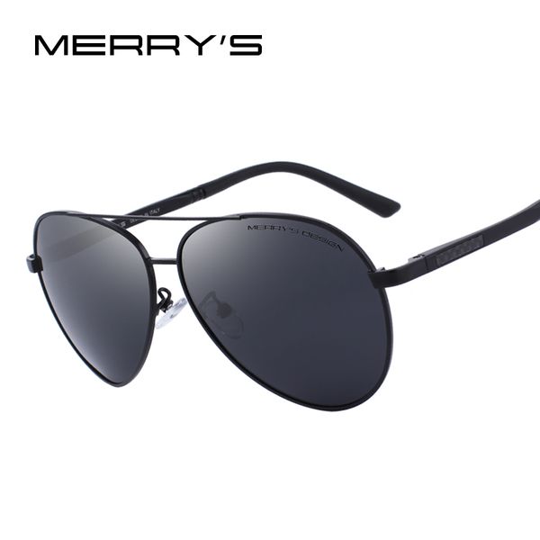 

merrys design men classic pilot polarized sunglasses aluminium magnesium legs uv400 protection s8158, White;black