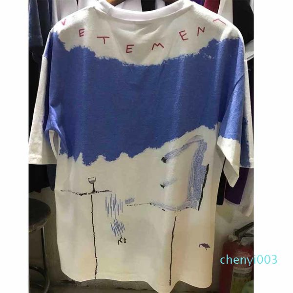 

2019 new summer style graffiti vetements t shirts 1:1 cotton casual hip hop t shirt high street vetements t shirts c03, White;black